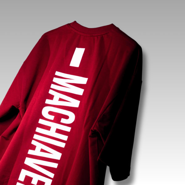 TERRITORY 13 Maroon Oversized MACHIAVELLI T-Shirt - Image 2